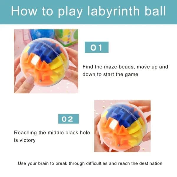 3D Maze Memory Ball Puzzle Toys 3D Gravity Memory Sequential Maze Ball for Kids Adults Brain Teaser Educational Puzzle Toys