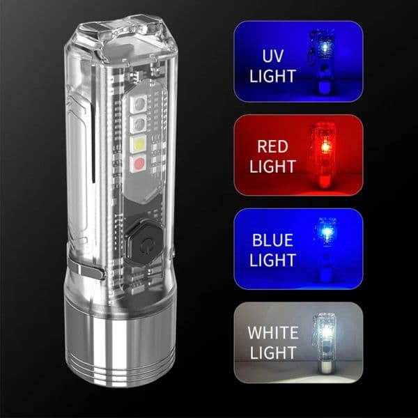 CORKILUX Fluorescent Keychain 2025 Light USB C Rechargeable EDC Mini UV Led Flashlight Magnetic Emergency new Work Light Color Side Torch