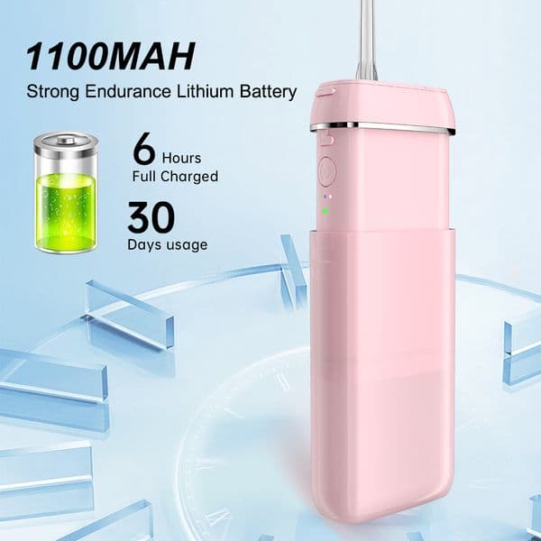 Portable Oral Irrigator Rechargeable 3 Modes Dental Water Jet 140ML Tank Water 4 Nozzles Waterproof Flosser For Teeth Whitening
