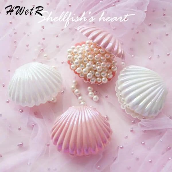 Lovely Shell Shape Jewelry Box Wedding Engagement Ring Box For Earrings Necklace Bracelet Charm Display Gift Holder
