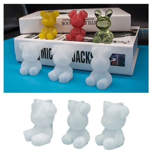 Lovely 3D Animal Shaped Resin Mold Silicone Keychain Mold Pendant Epoxy Casting Mould for DIY Crafts Jewelry Making Tool