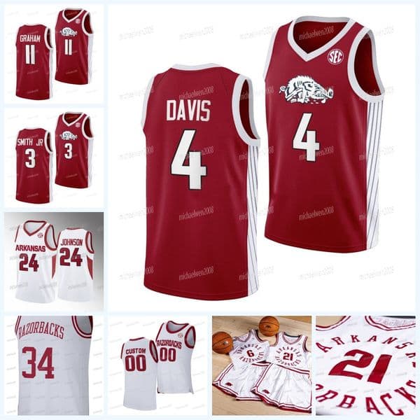 Kob Arkansass 2024 N Basketball Razorback Jersey Boogie Fland Johnell Davis Trevon Brazile Lawson Blake Jonas Aidoo Ayden Kelley Melo Sanchez