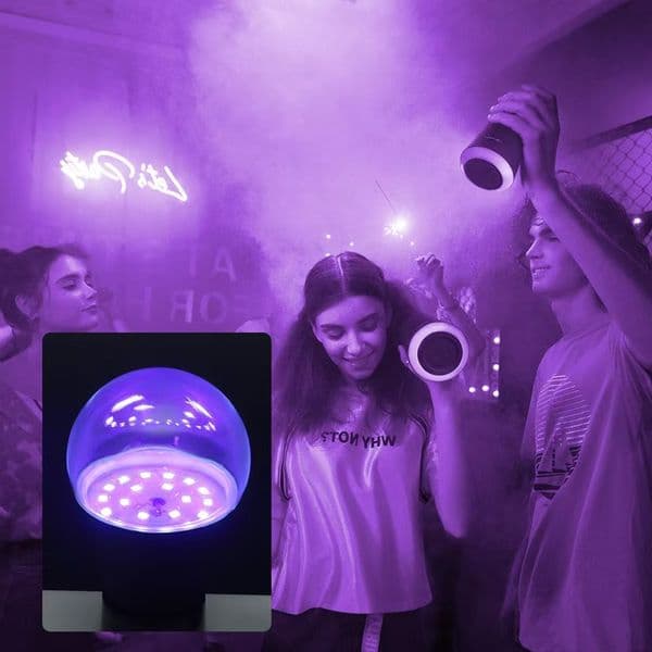 9W UV Purple Light Bulb AC 85-265V Purple Transparent Cover Hotel Party Ghost House Fluorescent Atmosphere Decoration Light