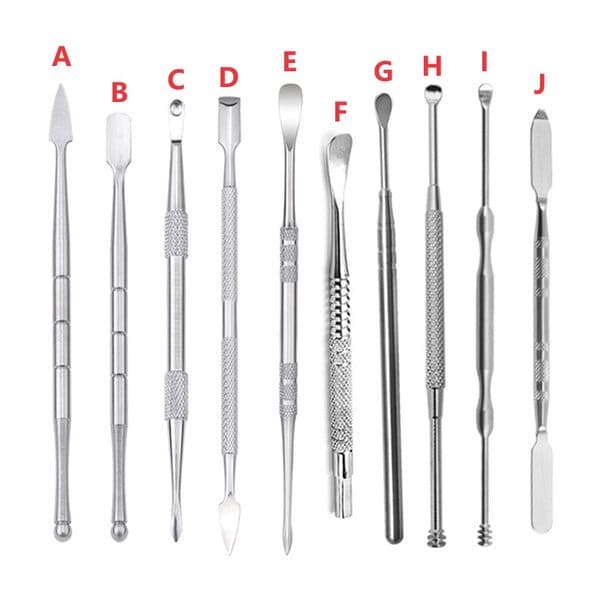 Stainless Silver Wax Tools Smoking Accessories Scoop Spatula Shovel Manicure Metal Tool