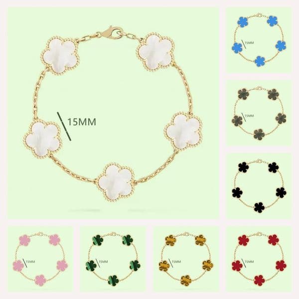 charms bracelets women designer stainless steel jewelry mother of pearl onyx dia clover bracelet bijoux e gift