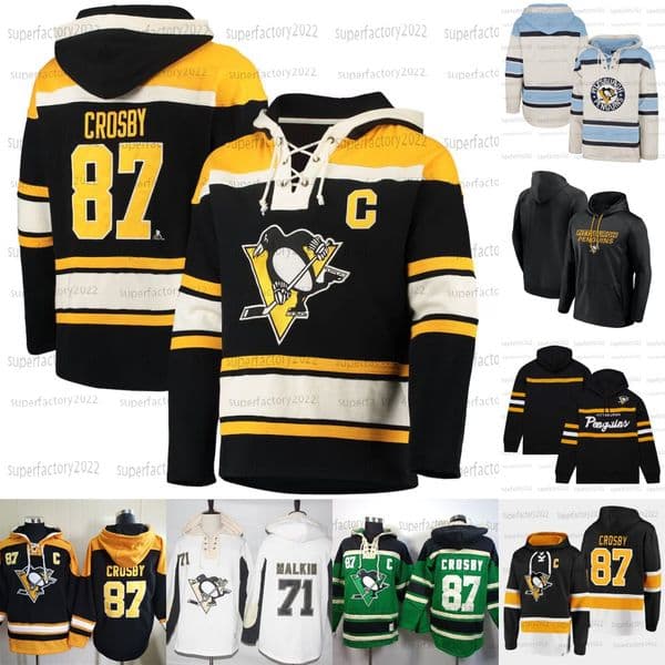 Pittsburgh 87 Sidney Crosby Penguin Hockey Hoodies Jerseys 71 Evgeni Malkin 58 Kris Letang 65 Erik Karlsson 35 Tristan Jarry