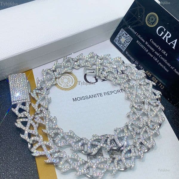 New Arrival Designer Cuban Link Chain Hit Hop Necklace Bracelet Fashion Jewelry Pass Diamond Tester 15mm S Sier Inlaid Moissanite Cuban Chain Mens Jewelry Gift
