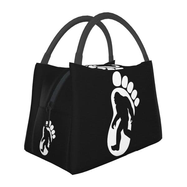 Bigfoot Sasquatch Footprint Silhouette Insulated Lunch Bag for Women Sasquatch Portable Thermal Cooler Bento Box Hospital Office