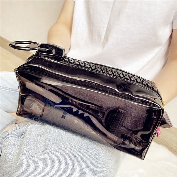 Transparent Cosmetic Bag Large Capacity Zipper Makeup Pouch PVC Waterproof Bathroom Washbag Travel Toiletries Organizer Handbags