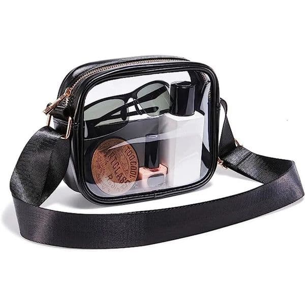 New Free Shipping Designer Bag Transparent PVC Cross Shaped Fashionable Casual Waterproof Shoulder Simple Phone Key Square Bag