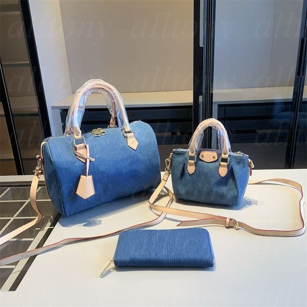 Designer Totes Bag Fashion Women Soft Denim Crossbody Shoulder Bags New pillow bag Ladys Outdoor Travel Luxury totes bag 3pcs/set