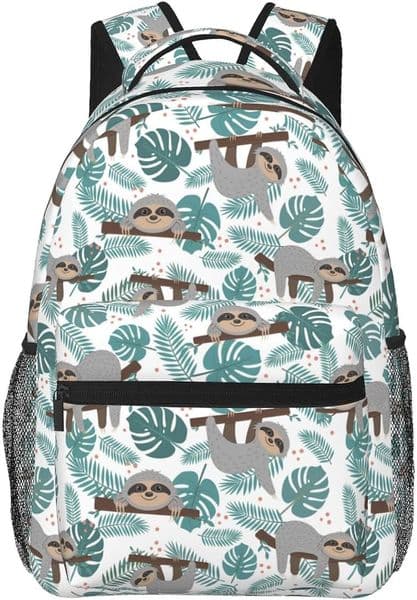 Cute Sloth Backpack Waterproof Laptop with Durable Shoulder Straps