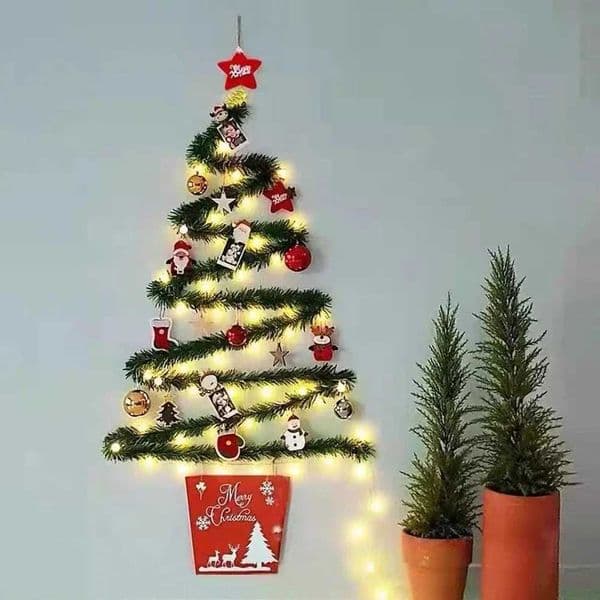 Christmas Vine Garland 2M Christmas LED Lattan DIY Christmas Tree Decoration Green Vine Weaving Christmas Pendant W241029