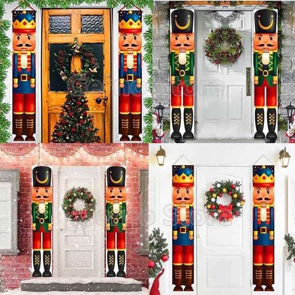 Christmas Door Decoration Nutcracker Soldier Christmas Banner Coupling Used for Home Hanging Christmas Celebration Navigation Happy New Year Gifts W241029