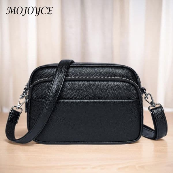 Crossbody Bag for Women Multi Pockets Satchel Purse PU Leather Zipper Hobo Bag Square Bag for Travel Shopping