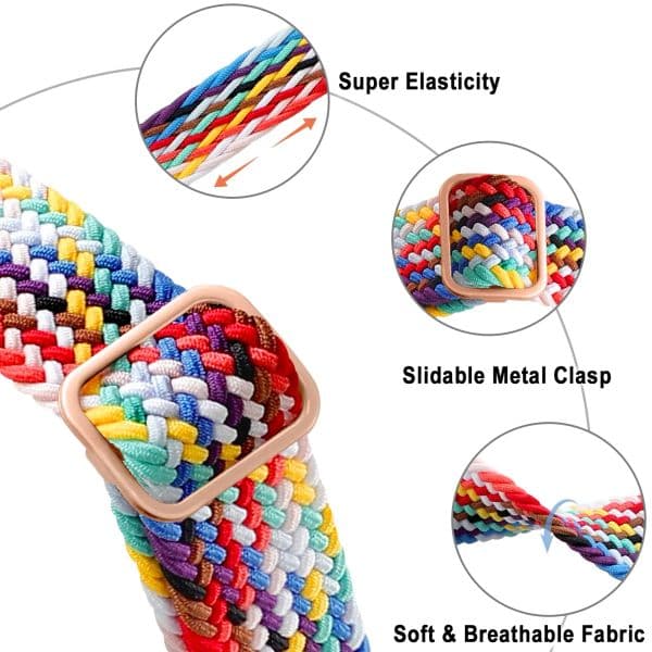Braided Loop Strap For Apple watch Ultra Band 49mm 44mm 40mm 45mm 41mm 42mm 38mm Elastic Solo bracelet iWatch series 8 7 6 se 3
