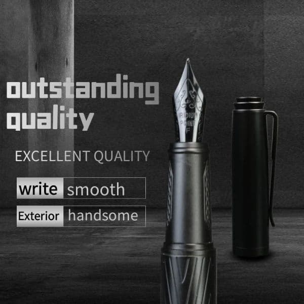Black Knight Forest Metal Fountain Pen,Fine Nib Smooth Writing Refillable Blue Black new ink Cartridges,Include 2025 ink Refill Converter