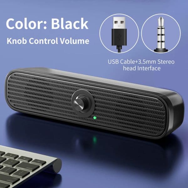 COOMAER Surround Desktop PC Speaker Home 2025 Stereo 3.5Aux USB new Soundbar System Computer TV Phone HIFI Subwoofer Wired Strong Bass
