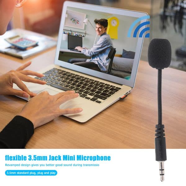 Mobile Phone Mini 3.5mm Interface Flexible Microphone Stereo Mic for PC Laptop