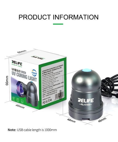 RELIFE RL-014A UV Curing Lamp for UV /Shadowless/Optical/Ink/Resin Glue Curing Currency Detector Fluorescent Agent Detection