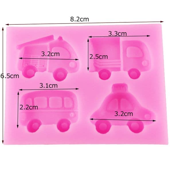 C197 3D Cars Shaped Silicone Mold Fondant Chocolate Candy Gumpaste Lollipop Crystal Epoxy Resin Soft Clay Bake Tools