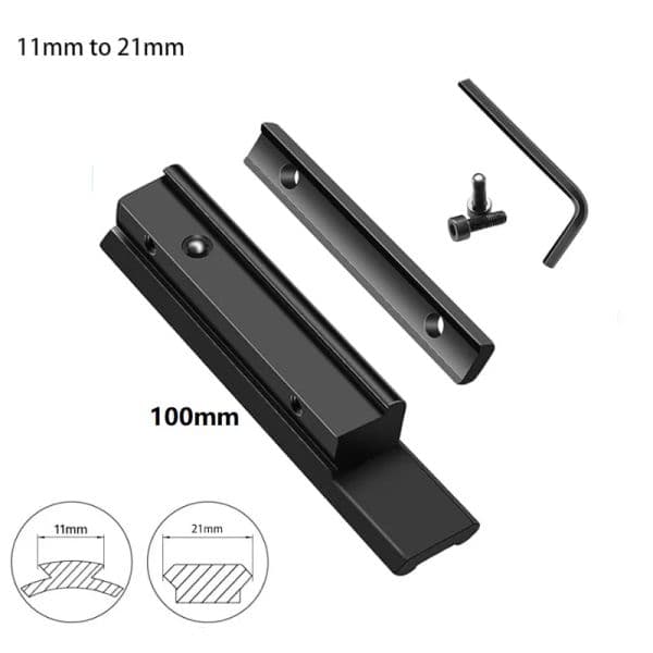 Mount Top rail width 21mm Bottom dovetail rail width 11mm total length 100MM 125mm 260MM Rail Hunting Accessories
