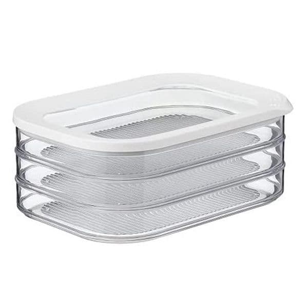 1.6L With 3 Tier Meat Pieces Storage Box Airtight Lid Dishwasher Safe 3Layer Crisper