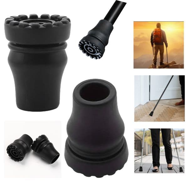 2Pcs Walking Stick Bottom Pads 16/20/22mm Trekking Pole Tip Protector Rubber Walking Pole Tips Replacement for Climbing Hiking