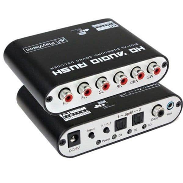 Digital To Analog 5.1 Channel Stereo Audio Converter Optical SPDIF Coaxial AUX 3.5Mm Sound Decoder Amplifier-EU Plug