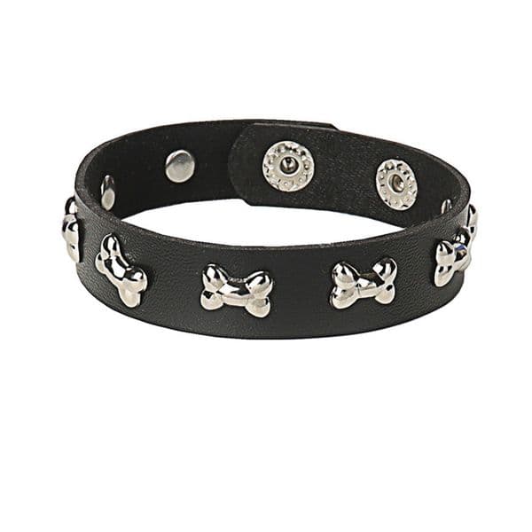 Vintage Snap Punk Rock Wrap Black Pu Leather Bracelet Men Star skull Bone Gothic Wide Cuff Bracelets For Women Jewelry