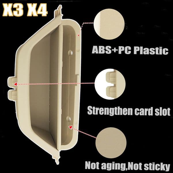 4PCS Black Beige Car Front Rear Left Right Interior Door Handle Inner Panel Pull Trim Cover Armrest For BMW X3 X4 F25 F26 10-17