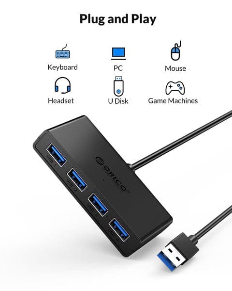 Orico 4 Ports USB Hub 4 In 1 Splitter USB3.0 High Speed For Pc Windows Mac computer Accessoires 30/100/150CM