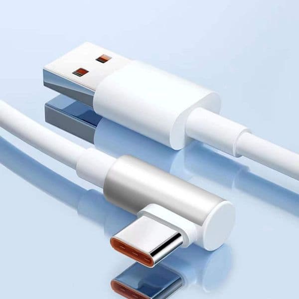 90 Degree Elbow Type C Cable for Xiaomi MI 13 11T Black Shark 2 3 4 5 Pro Turbo Fast Charging Wire 1/1.8M Mobile Phone Wire Cord