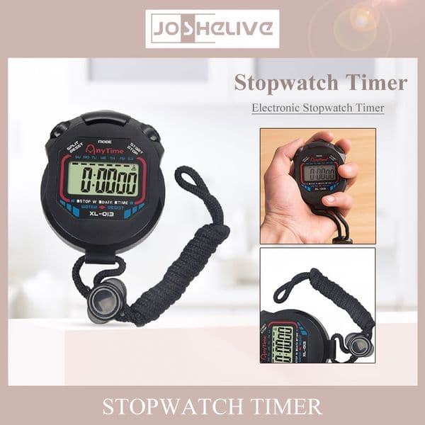 Kitchen Timers Classic Digital Professional Handheld LCD Chronograph Sports Stopwatch Timer Stop Watch With String