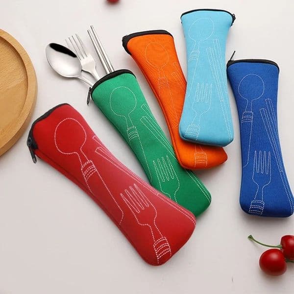 Portable Tableware Cutlery Dinner Set Travel Packaging Storage Box Dinnerware Picnic Fork Spoon Bag Without DinnerwareCutlery travel packaging box