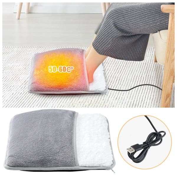 Flannel 2025 Electric Foot Warmers Foot Warming Bag for Winter Office Home Electric Heating Shoes Tool USB new Direct Plug Accessories