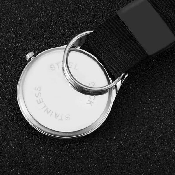 Round Dial Pocket Carabiner Clip Sports Hiking Watch with Lightweight Carabiner Clip Climbing Pocket Watch