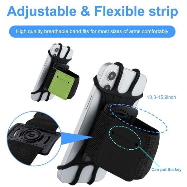 Running Wristband Phone Holder for iPhone 12 11 XR Samsung S10 S9 Plus 4.5-6.5 inch Universal Sports Armband Cell Phone Stand
