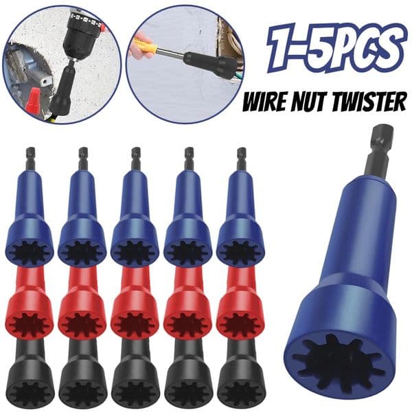 Wire Nut Twister with 1/4 Chuck Wire Twisting Tool Aluminum Alloy Quickly Twister Hand Tools for Drill and Wire Connector Driver