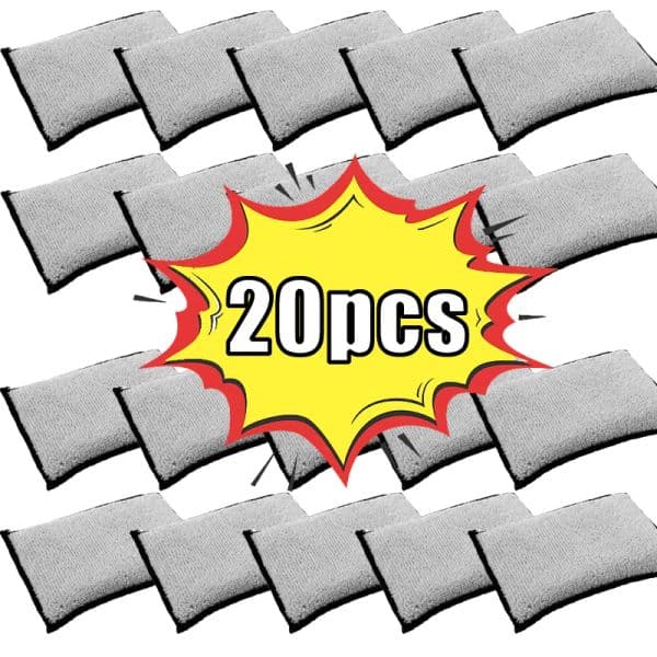 20pcs Wash Pad Soft Double Side Car Microfiber Scrubbing Sponge Car Interior Scrubbing Sponge for Car Interior Leather