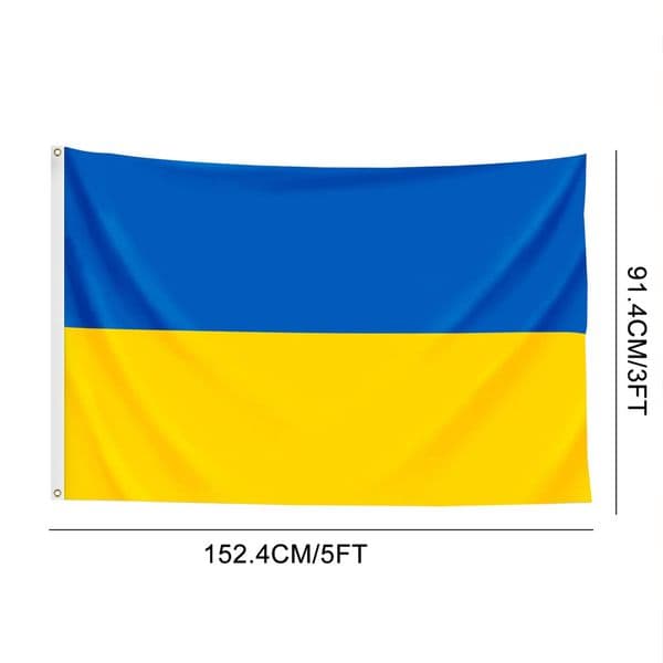 Large Flag Banner 150x90cm Country Flag Blue Yellow No Flagpole Home Office Activity Parade Festival