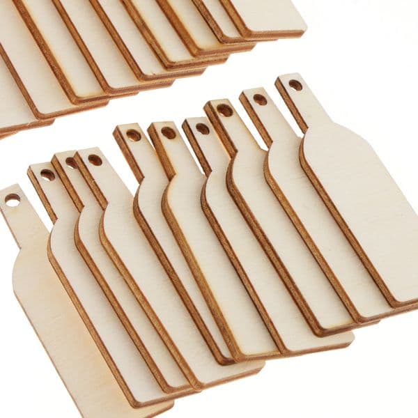 Pieces of 50 Blank Wine Bottle Wooden Cutout Gift Tags Scrapbooking Embellishements