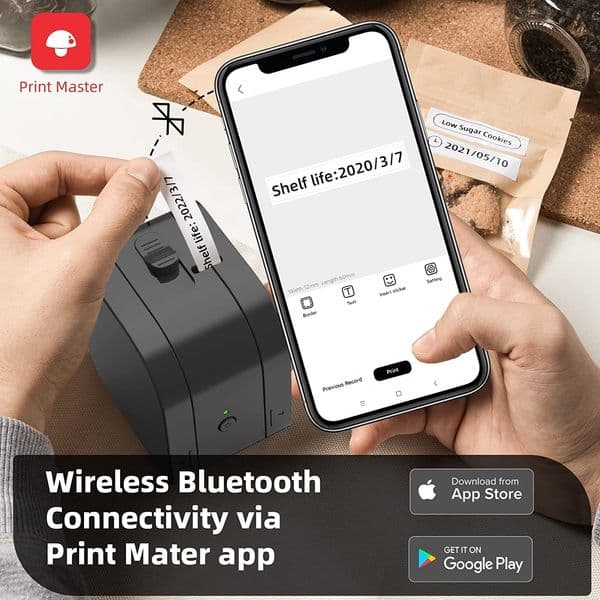P12 Smart Label Printer Mini Printer Label Maker with Free Phone APP for Smart Phone Easy to Use Portable with 1pcs Storage Bag