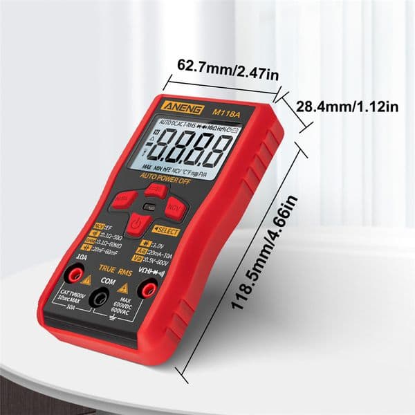 Digital Multimeter with NCV Data Hold M118A Smart Tester 6000 Counts Auto Mmultimetro True Rms Tranistor Meter Flashlight