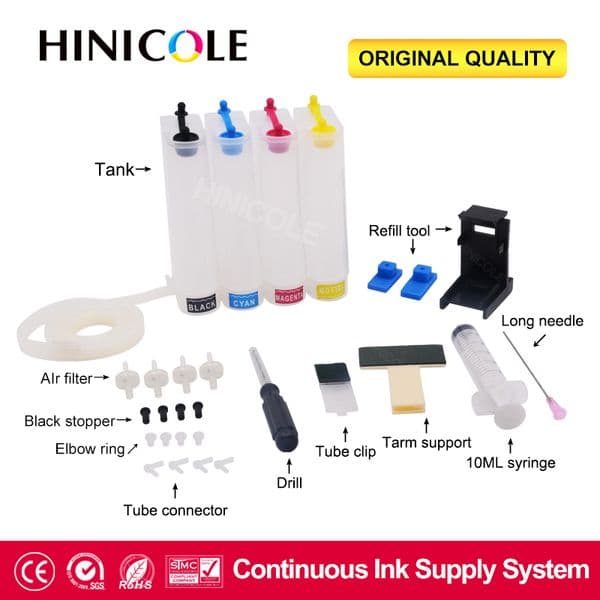 Sistema de suministro continuo de tinta CISS, Kit de tinta para impresora HP 302, 302XL, Deskjet 1110, 1111, 1112, 2130, 2131