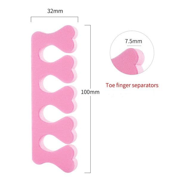 Pink 50Pcs/Set Popular Soft Foam Sponge Toe Separators Finger Separator Dividers Nail Art Manicure Pedicure Nail Gel Tools