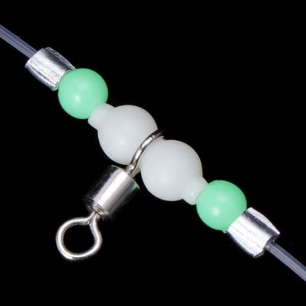 1 Group Fishing Tackle Line Swivels Night Luminous Beads Pins Rolling Connector