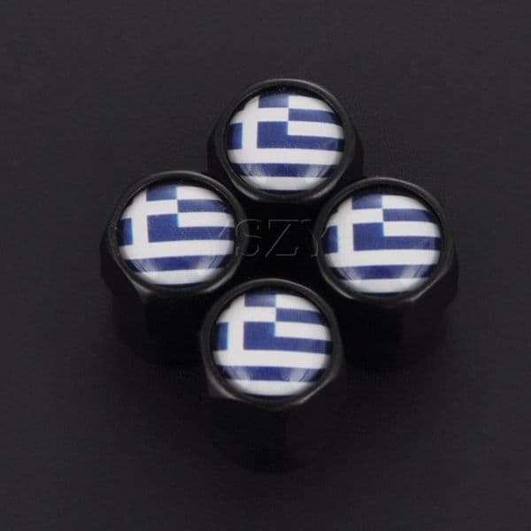 Greek Flag Car Bike Bicycle Motorcycle Tire Valve Dust Caps Auto Wheel Tyre Air Valve Caps Air Valve Dust Covers for BMW Honda