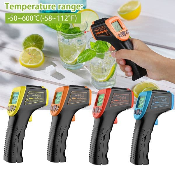 Infrared Thermometer No-contact Digital Industry LCD Screen Pyrometer IR Temperature Meter Imager Humidity Ambient Meter