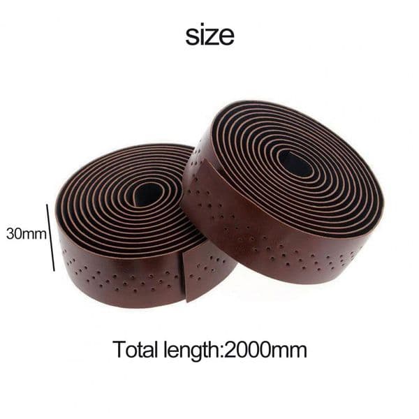 2Pcs Multiple Colors 2M Fixed Gear Road Bike Handlebar Tape Straps Leather Put The Sweat Absorption Hollow Breathable Belt